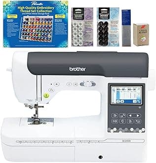 SE2000 Computerized Sewing and Embroidery Machine (SE2000 + 63pc Bundle) 63-Piece Thread Set, 20 Bobbins, 100-Piece 75/11 Embroidery Needles, Stabilizer Roll