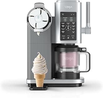 Ninja CREAMi Scoop and Swirl Soft Serve and Ice Cream Maker with 2x Tubs, 13 Functions, Makes Ice Cream, Soft Serve, Gelato, Sorbet, Milkshakes and More, Mix-In Option, Platinum Silver, NC701UK
