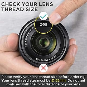 Altura Photo 55MM 0.43x HD Wide Angle Lens with Macro - Attaches to 55MM Filter Thread (Not Camera Body) Camera Accessories for Nikon DX NIKKOR 18-55mm f/3.5-5.6G VR DSLR & Sony E Mirrorless Lenses