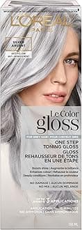 L’Oreal Paris Le Color Gloss One Step In-Shower Toning Hair Gloss, Neutralizes Brass, Conditions & Boosts Shine, Silver, 4 Ounce