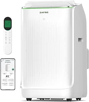 ZAFRO Inverter Portable Air Conditioners, 14000 BTU (10000 BTU SACC) Smart AC Unit with Ultra Quiet(42dB)/Drainage-free Cooling/24Hrs Timer/APP/Remote for Multi-Scenario Use