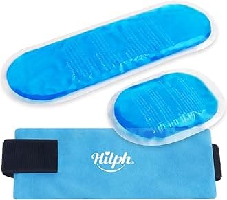 HilphGel Ice Packs for Injuries, 2 Pack Wrap Around Ice Packs Cold Compress with Handsfree Adjustable Strap, Cold Gel Pack Flexible Ice Pack for Swelling, Sport Injury, Wrist, Ankle Pain