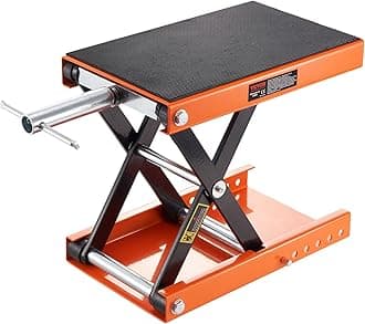 VEVOR Motorcycle Lift, 1100 LBS Motorcycle Scissor Lift Jack with Wide Deck & Safety Pin, 3.7"-13.8" Center Hoist Crank Stand, Steel Scissor Jack for Street Bikes, Cruiser Bikes, Touring Motorcycles