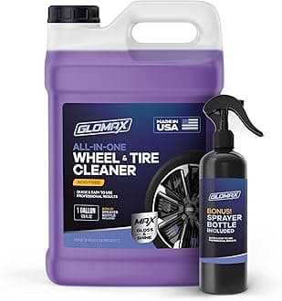 GLOMAXWheel Cleaner (1 Gallon) - Non Acid Rim Cleaner - All in One Wheel and Tire Cleaner for Car Detailing - Made in USA Tire Cleaner Spray - Removes Brake Dust, Oil, Dirt, Light Corrosion