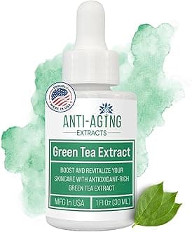 Green Tea Extract for Skin – Alcohol-Free, Cold-Processed Antioxidant Serum with USDA Organic Leaves – Cosmetic Grade for Face and DIY Skincare Formulations - 1 fl oz