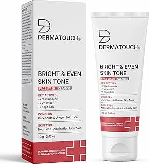 Bright & Even Tone Face Wash with Niacinamide Vitamin E and Kojic Acid | Daily Gentle Face Wash For Tan, Pigmentation, Uneven Tone - 70G