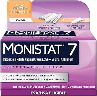 MONISTAT 7-Dose Yeast Infection Treatment For Women, 7 Disposable Applicators & External Itch Cream