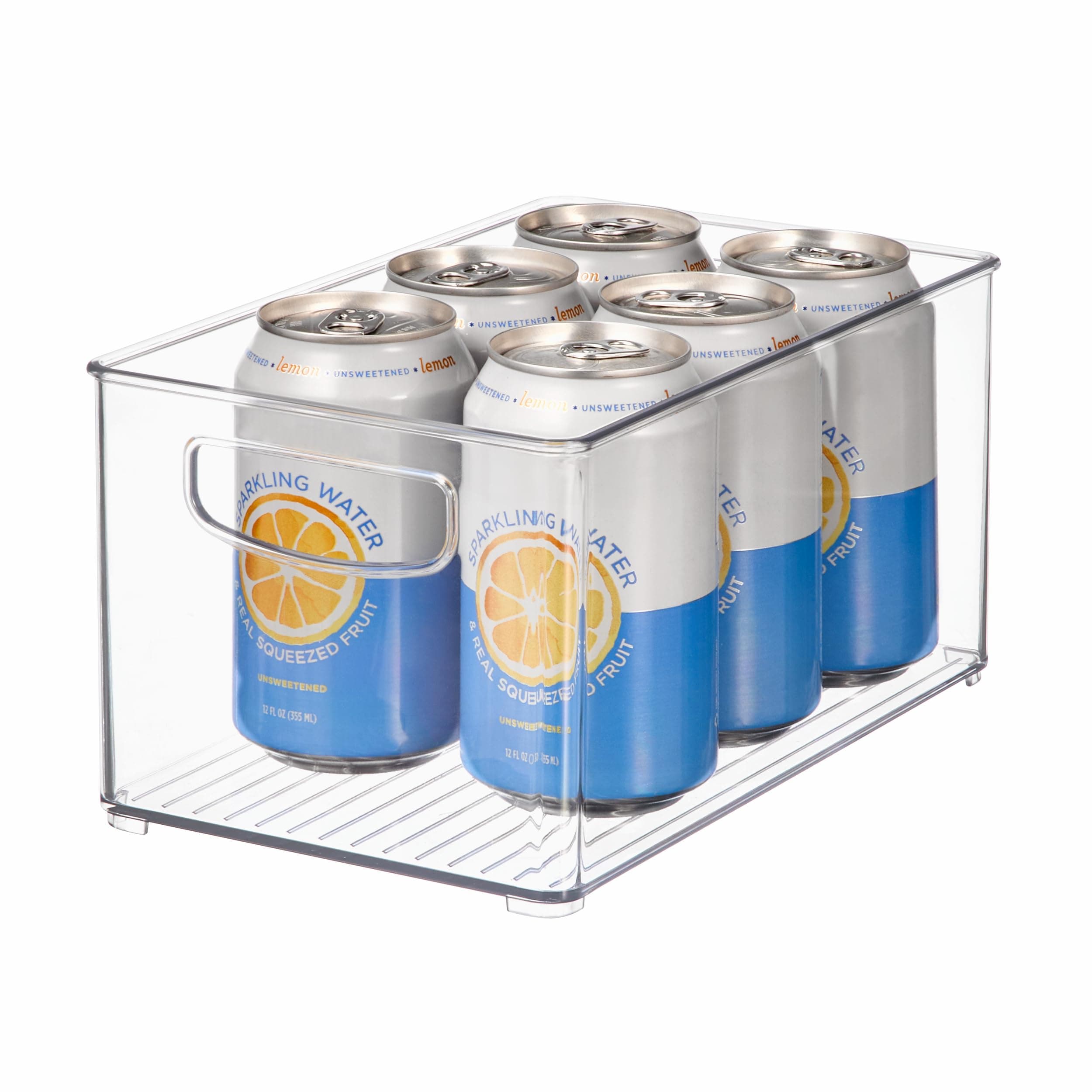Stackable Clear Plastic Bin - Kitchen Organizers and Storage for Fridge and Pantry