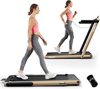 Goplus 2 in 1 Folding Treadmill, 2.25HP Superfit Under Desk Electric Treadmill, Installation-Free with Remote Control, APP Control and LED Display, Walking Jogging for Home Office