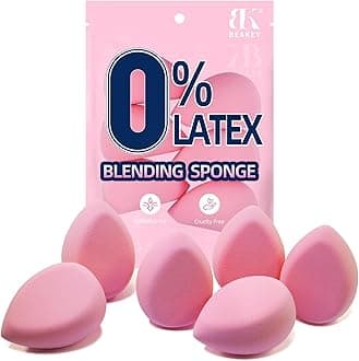 Flat Duo Makeup Sponge of 6, Super Soft 0 Latex Blending Sponge for Flawless Application - Liquid, Cream, Powder, Patented Design,Pink