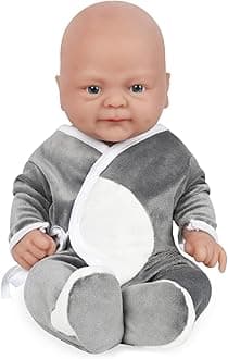 Vollence 14 inch Silicone Baby Dolls Boy Weighted 3.57 lb,[NOT Vinyl],Silicone Full Body Reborn Realistic Lifelike Real Life Newborn Soft Babies with Feeding Accessories & Gift Box for Kids Age 3+