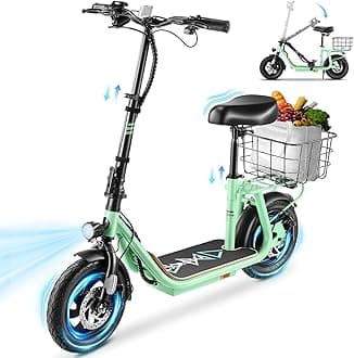 Caroma Peak 1200W Electric Scooter for Adults with Seat, 30 Miles Range and 20MPH with 3 Speed Mode LED Display,Foldable Adjustable E-Scooters with Shock Absorbtion