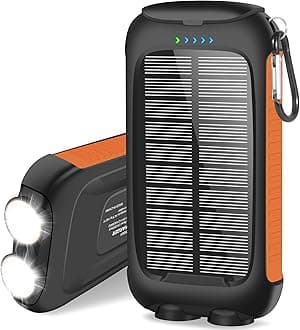 𝟮𝟬𝟮4 𝙐𝙥𝙜𝙧𝙖𝙙𝙚 Solar Power Bank -10000mAh Waterproof Portable Solar Phone Charger with LED Flashlight/Fast Charge USB C External Backup Battery Pack for All Cell Phones & Electronic Devices