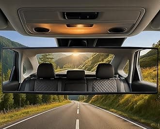 ICBEAMER 11.8" 300mm Easy Clip On Wide Angle Panoramic Blind Spot Fit Auto Interior Rearview Mirror Convex Clear Surface