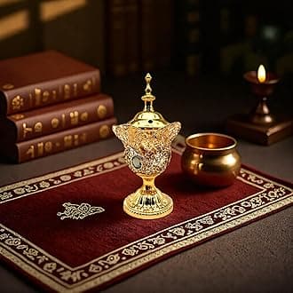 Incense Burner Holder for Oud, Decorative Incense Burner for Home,Traditional Arabic Bakhoor Holder,Luxury Metal Incense Burner for Bakhoor,Meditation, Yoga, Aromatherapy & Relaxation