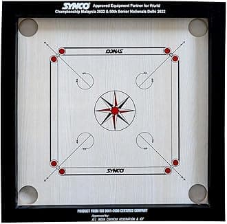 Chakri Carrom Board 20 inch for Kids | 4mm Surface Thickness | Includes Coins, Strikers and Boric Powder