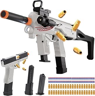 Two Modes Toy Gun Shell Ejecting Rifle with 80 Soft Bullets 40 Shells 2 Clips Soft Bullet Toy Guns Outdoor Shooting Games Christmas Halloween Birthday Gifts