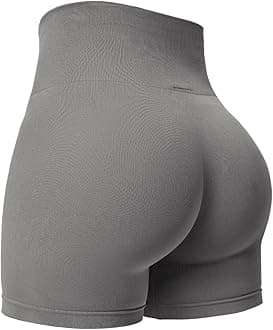 YEOREO Seamless High Waisted Shorts for Women Smile Contour Biker Shorts Gym Yoga Workout