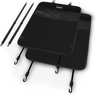 ﻿Drive Auto Products Kick Mats - Pack of 2, Heavy-Duty, Reversible Backseat Protector Mats, Black