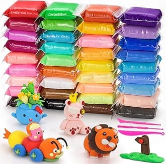 QMAY Air Dry Clay, 36 Colors Ultra Light Magic Clay, No-Toxic Modeling Clay & Dough, Modeling Clay for Kids with Tools, Gift for Kids