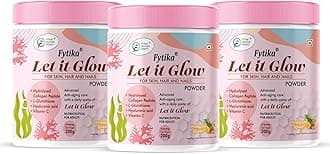 Fytika Let It Glow 200G Each (Pineapple, Pack of 3) Marine Collagen Supplement for Men & Women|L- Glutathione, Vitamin C, Sesbania Agati Extract|Promotes Healthy Skin, Hairs and Nails