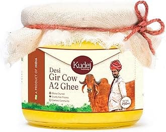 Kudej Premium Desi Gir Cow Ghee, 250ml| Vedic Bilona Method, Free Grazing Cows| Natural Immunity Booster from Gujarat| Lactose-Free A2 Ghee| Eco-Friendly| Rich Flavor, Supports Pastoral Community