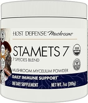 Host Defense Stamets 7 Mushroom Powder - 7 Species Blend - Mushroom Supplement for Immune Support with Royal Sun Blazei, Cordyceps, Reishi, Maitake, Lion's Mane, Chaga & Mesima - 7 oz (133 Servings)*