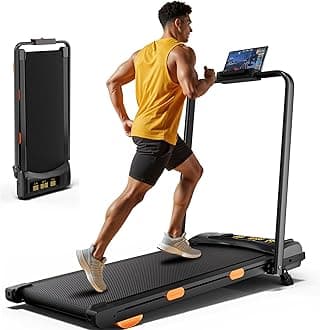 3.5HP Incline Walking Pad Treadmill with Folding Slope Foot & Handrail, Full Screen Display Treadmill for Home, Small Spaces, Double Deck Small Treadmills 300 lb Capacity