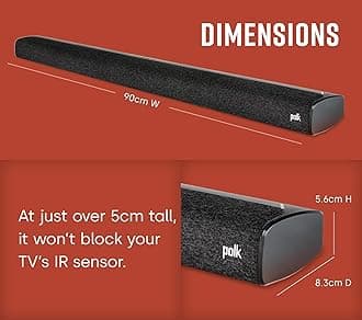 Polk Audio Signa S3 Soundbar with Wireless Subwoofer, TV Speakers for Home Cinema Sound System, Surround Sound, Dolby Digital, Built-In Chromecast, Bluetooth, Wall Mountable, Universal Compatibility