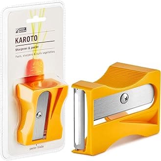 Karoto Carrot Sharpener & Vegetable Peeler – Fun and Unique Kitchen Gadget for Carrots, Cucumbers, and More (Yellow)