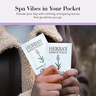 Herban Essentials - Lavender Wipes & Towelettes - Essential Oil Wipes for Make Up, Hands, Face & Body - Travel Size Essentials and Toiletries - Natural, Individually Wrapped and Disposable (20 count)