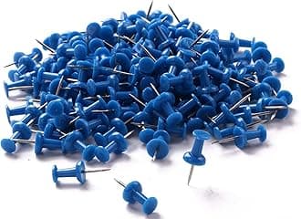 Tupalizy 200PCS Colored Plastic Push Pins Decorative Map Thumb Tacks with Steel for Bulletin Board and DIY Craft Home Office Use (Blue)