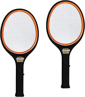 Revenge Twin Pack Electric Bug Zapper Fly Swatter Wasp, Mosquito, Bug, Insect Killer Single Layer Racket Efficient Zapping Indoor Outdoor Soft Touch Handle (Revenge Twin Pack)