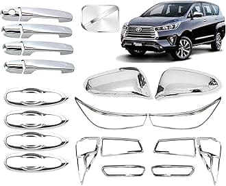 CAR SAAZ Exterior Chrome Accessories Combo Kit Compatible with Innova Crysta(2016-2020)(Set of 17Pcs)