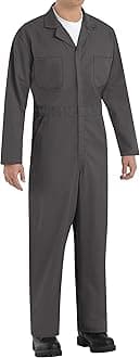 Red KapRed Kap Men's Twill Action Back Coverall, Charcoal, 54 Long