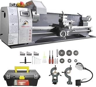 VEVOR Metal Lathe, 8.3'' x 29.5'' Benchtop Metal Lathe 0-2500 RPM Continuously Variable Speed 750W Brushless Motor Metal Gears with LCD Display Metal Lathe Machine