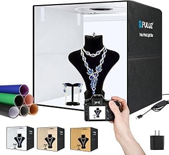 Light Box Photography, 20x20 inch Large Photo Light Box with 200 LED Beads, CRI >95, Professional Portable Photo Booth Shooting Tent Kit with 12 Color Backdrops for Product Photography
