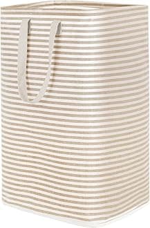 Lifewit Laundry Hamper Large Collapsible Laundry Basket, Freestanding Waterproof Clothes Hamper Storage with Easy Carry Handles for Clothes in Bedroom Bathroom College Dorm for Adults,Beige, 80L
