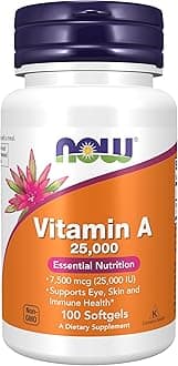 Now Foods Vitamin A, 100 Softgels 25,000 IU