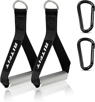 RitFit Exercise Handles for Cable Machine, Aluminum Alloy Gym Handles for Power Rack Attachments, Resistance Band Handles with Cable Crossover System & Triceps Pushdown