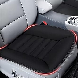 MYFAMIREA Car Seat Cushion Pad 1.2" Thick Comfort Seat Protector for Car Driver Seat Office Chair Home Use Memory Foam Seat Cushion with Non Slip Bottom, 20'' x 18.5'', Black