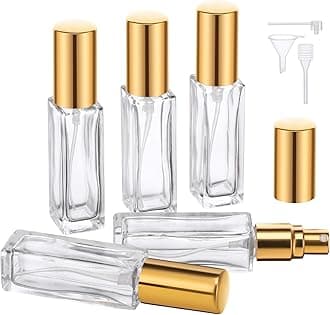 Segbeauty Glass Perfume Travel Refillable, 5pcs 10ML Portable Perfume Atomizer, Empty Cologne Bottle Sprayer Mini Perfume Replacement Bottles for Travel Scent Fragrance Toiletries Pump Dispenser
