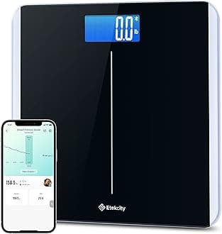Bathroom Scale for Body Weight and BMI, Smart Bluetooth Digital Weighing Scale, Upgraded Version of eb9380h Scale, Free VeSync App, Rounded Corner, 11 x 11 inches, 0.1lb/ 0.05kg, 400 Pounds