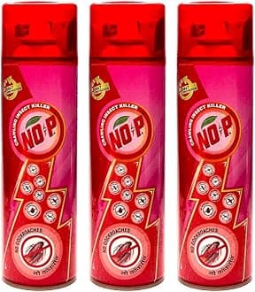 NO-P Cockroach killer spray | Crawling Insect killer spray | Instant Kill | Bedbugs, Cockroach, Ants, Spiders, Termites, Lizards, Worms, White Ants | 425ML Pack Of 3