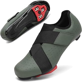VikoViren Unisex Cycling Shoes Compatible with Peloton Bike with Single Hook & Loop Strap and Delta Cleats Included Perfect for Indoor Road Riding Bike Shoes for Men Women