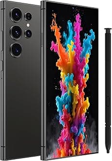 Echoamo I24 Ultra Unlocked Cell Phone, 8GB+256GB Octa-core Smartphone, 6800mAh Android 14 Mobile Phone, 6.8" FHD+, 108MP + 50MP Camera, Dual SIM Phone/Built-in Pen/GPS/Face ID - Black