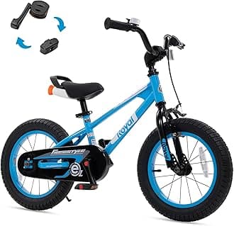 Royalbaby EZ Kids' Innovation 2-in-1 Balance & Pedal Learning Bicycle, 12/14/16/18 Inch for Boys & Girls Ages 3-9 Years, Multiple Colors
