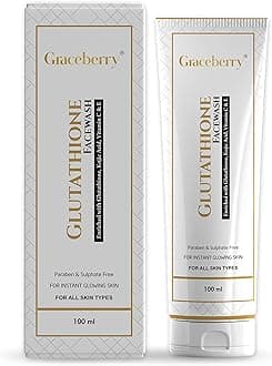 Graceberry Brightening L-Glutathione Face Wash with Vitamin C & E, Glycolic acid and Kojic Acid For Deep Cleansing | Face Wash For Woman & Men | All Skin Type | 100GM