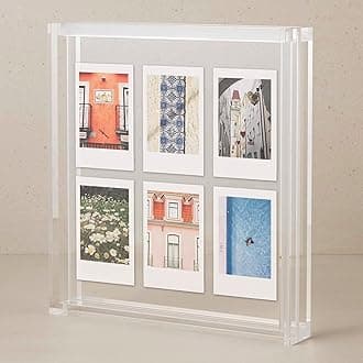 Elil Clear Acrylic Polaroid Frame for Instax Film 8.3" x 7.6" Collage Frame Family Wedding Collage Picture Frame