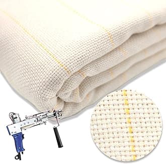 Primary Tufting Cloth with Marked Lines, Large Size Needlework Fabric, Monk's Cloth for Tufting Gun, Rug-Punch, Punch Needle, Tuft The Word, 85x85 inch